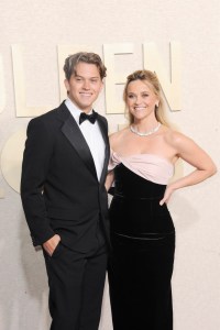 Deacon Phillippe, Reese Witherspoon at arrivals, 81st Annual Golden Globe Awards, Beverly Hilton Hotel, Beverly Hills, CA, United States, January 7, 2024. (Photo by: Elizabeth Goodenough/Everett Collection)