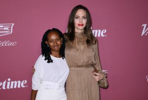 BEVERLY HILLS, CALIFORNIA - SEPTEMBER 30: (L-R) Zahara Jolie-Pitt and Angelina Jolie attend Variety's Power Of Women at Wallis Annenberg Center for the Performing Arts on September 30, 2021 in Beverly Hills, California. (Photo by Jon Kopaloff/WireImage,)