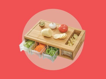 cutting board with containers