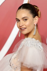 LONDON, ENGLAND - DECEMBER 05: Lily James attends The Fashion Awards 2022 at the Royal Albert Hall on December 05, 2022 in London, England. (Photo by Mike Marsland/WireImage)