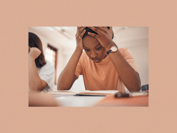 stressed out girl studying